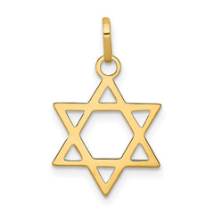 14k Yellow Gold Star of David Pendant Charm, 21x14mm - JewelryAffairs