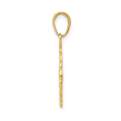 14k Yellow Gold Swimming Pendant, 16mm Diameter - JewelryAffairs
