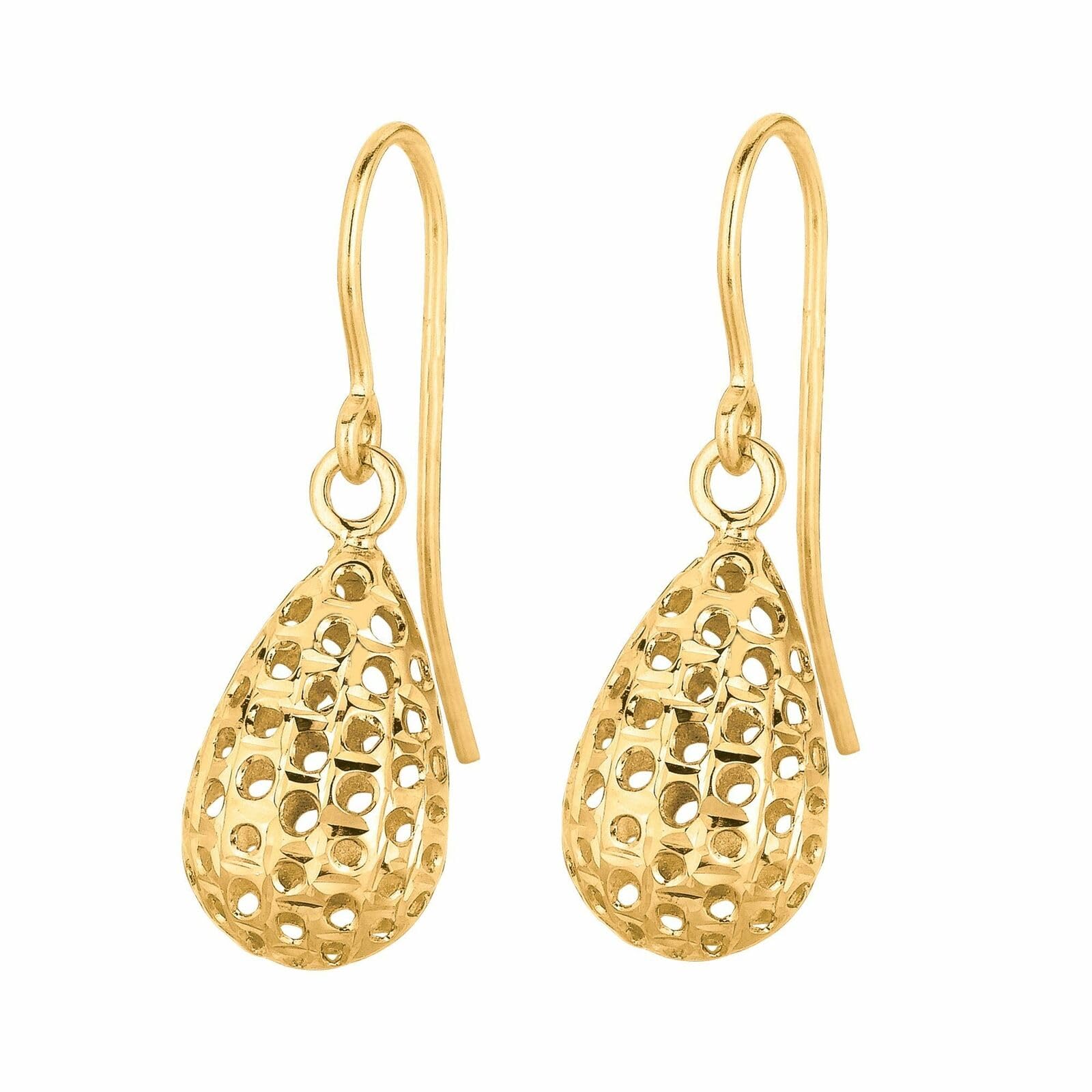 14K Yellow Gold Tear Drop Earrings