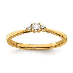 14k Yellow Gold Three Stone Diamond Promise Engagement Ring - JewelryAffairs