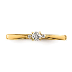 14k Yellow Gold Three Stone Diamond Promise Engagement Ring - JewelryAffairs