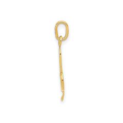 14K Yellow Gold Treble Clef Musical Note Pendant, 21mm x 5mm - JewelryAffairs