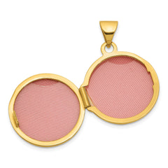 14k Yellow Gold With White Rhodium Polished Saint Christopher 16mm Round Locket - JewelryAffairs