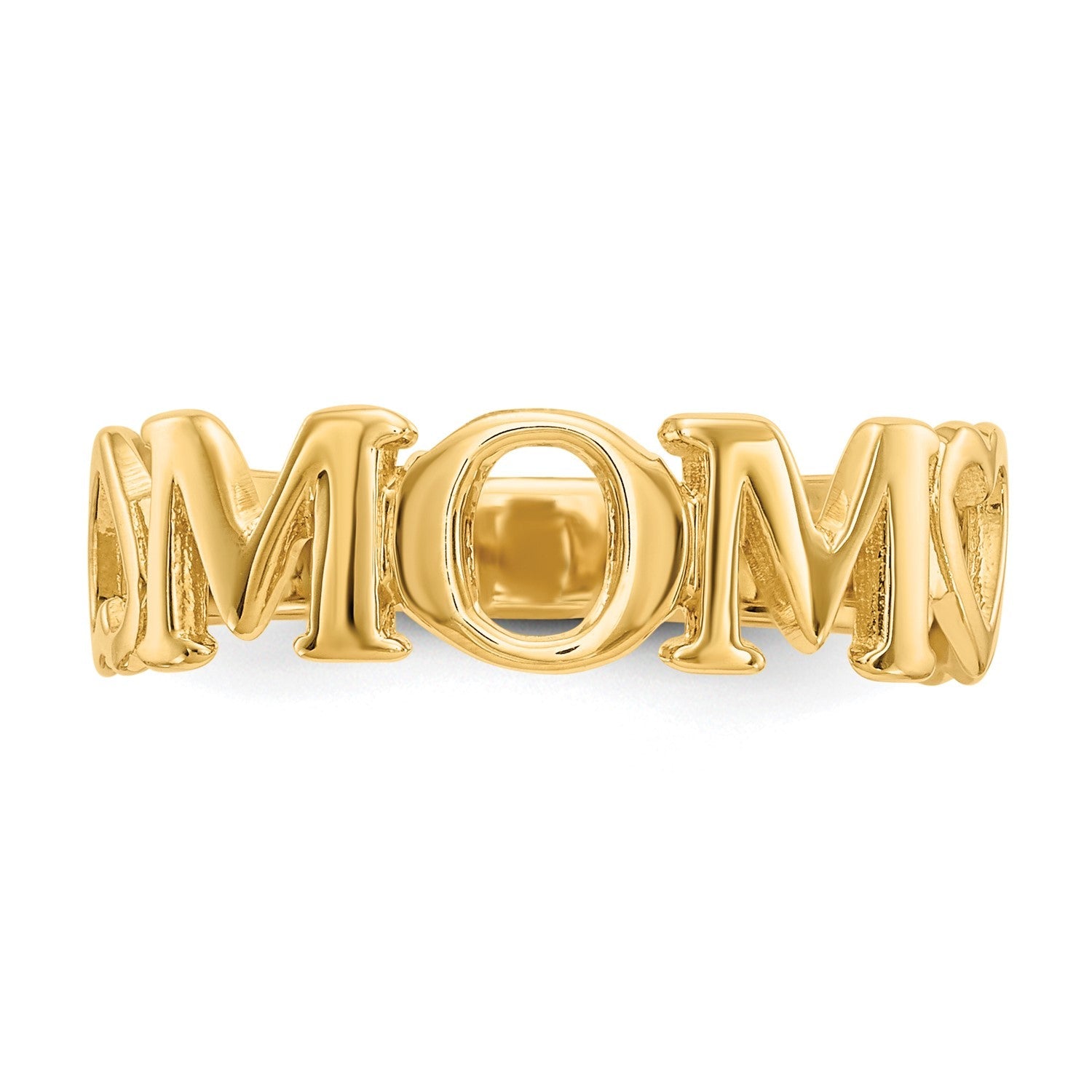 14k Yellow High Polished Mom heart Design Ring, Size 6.5 - JewelryAffairs