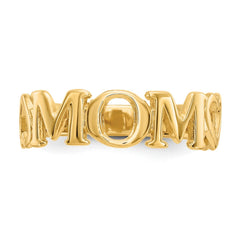 14k Yellow High Polished Mom heart Design Ring, Size 6.5 - JewelryAffairs
