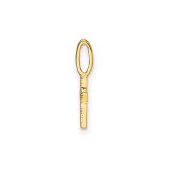 14k Yellow Real Gold CZ Stone Cross Pendant, 8x6mm