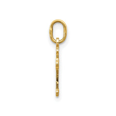 14k Yellow Real Gold Mini High Polished Cross Charm Pendant, 18x8mm