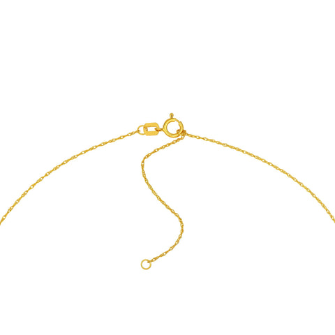 14k Yellow Real Gold Puffy Cross Pendant Necklace, 18"