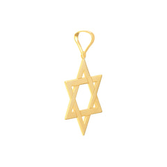 14k Yellow Real Gold Star of David Woven Pendant - JewelryAffairs