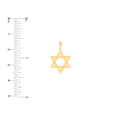 14k Yellow Real Gold Star of David Woven Pendant - JewelryAffairs