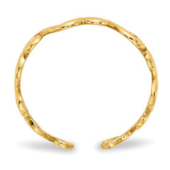 14K Yellow Real Gold Swirl Design Cuff Style Adjustable Toe Ring - JewelryAffairs