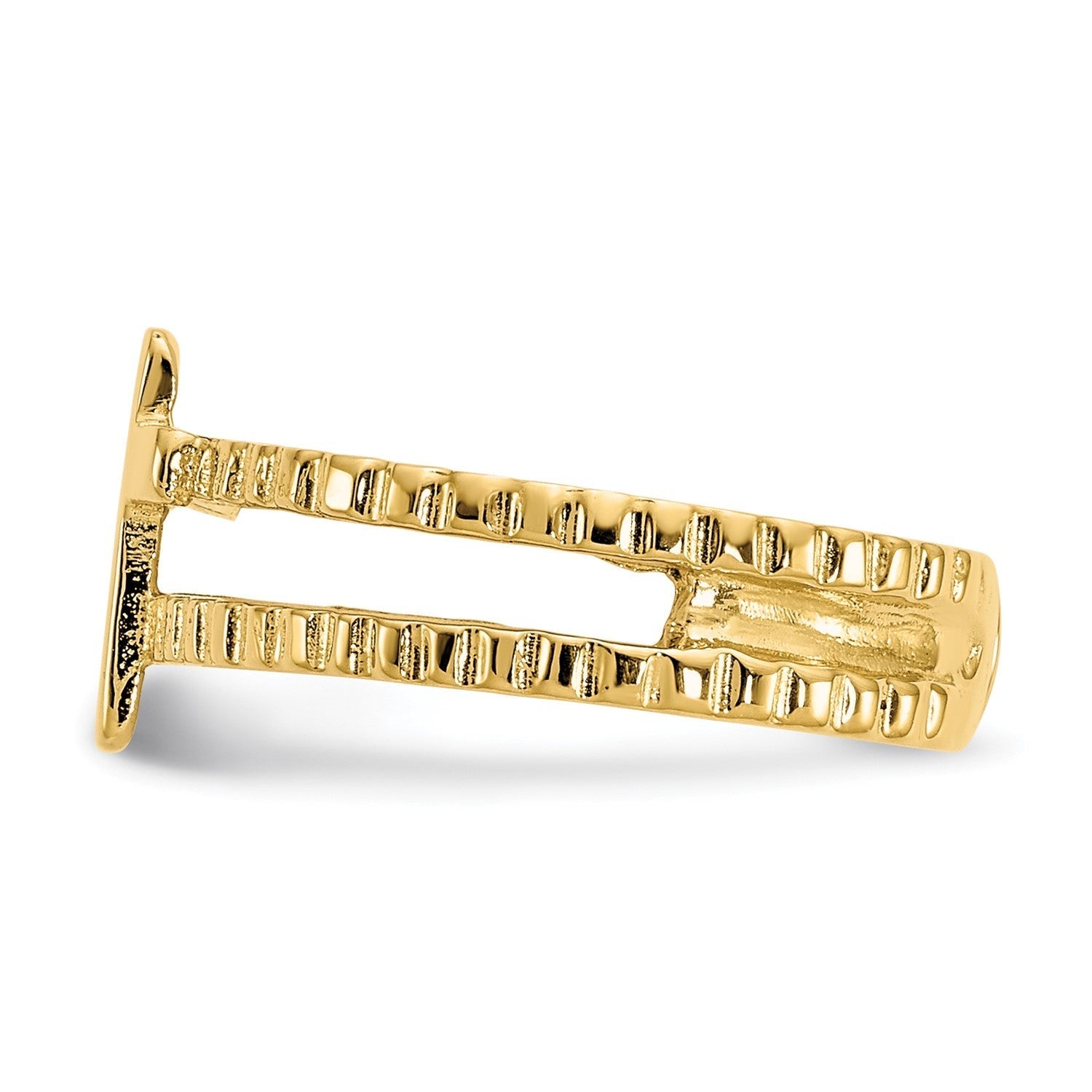 14k Yellow Solid Gold Cross Design Toe Summer Ring - JewelryAffairs