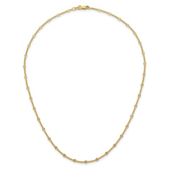 14k Yellow Solid Gold Gold Diamond-Cut Curb Link Chain Necklace