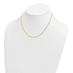 14k Yellow Solid Gold Gold Diamond-Cut Curb Link Chain Necklace