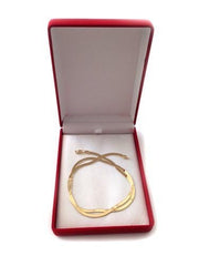 14k Yellow Solid Gold Imperial Herringbone Chain Necklace, 3.0mm - JewelryAffairs
