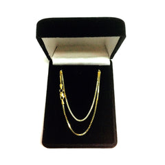 14k Yellow Solid Gold Mirror Box Chain Necklace, 1.4mm