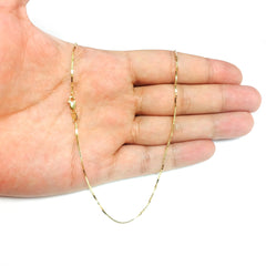 14k Yellow Solid Gold Mirror Box Chain Necklace, 1mm - JewelryAffairs