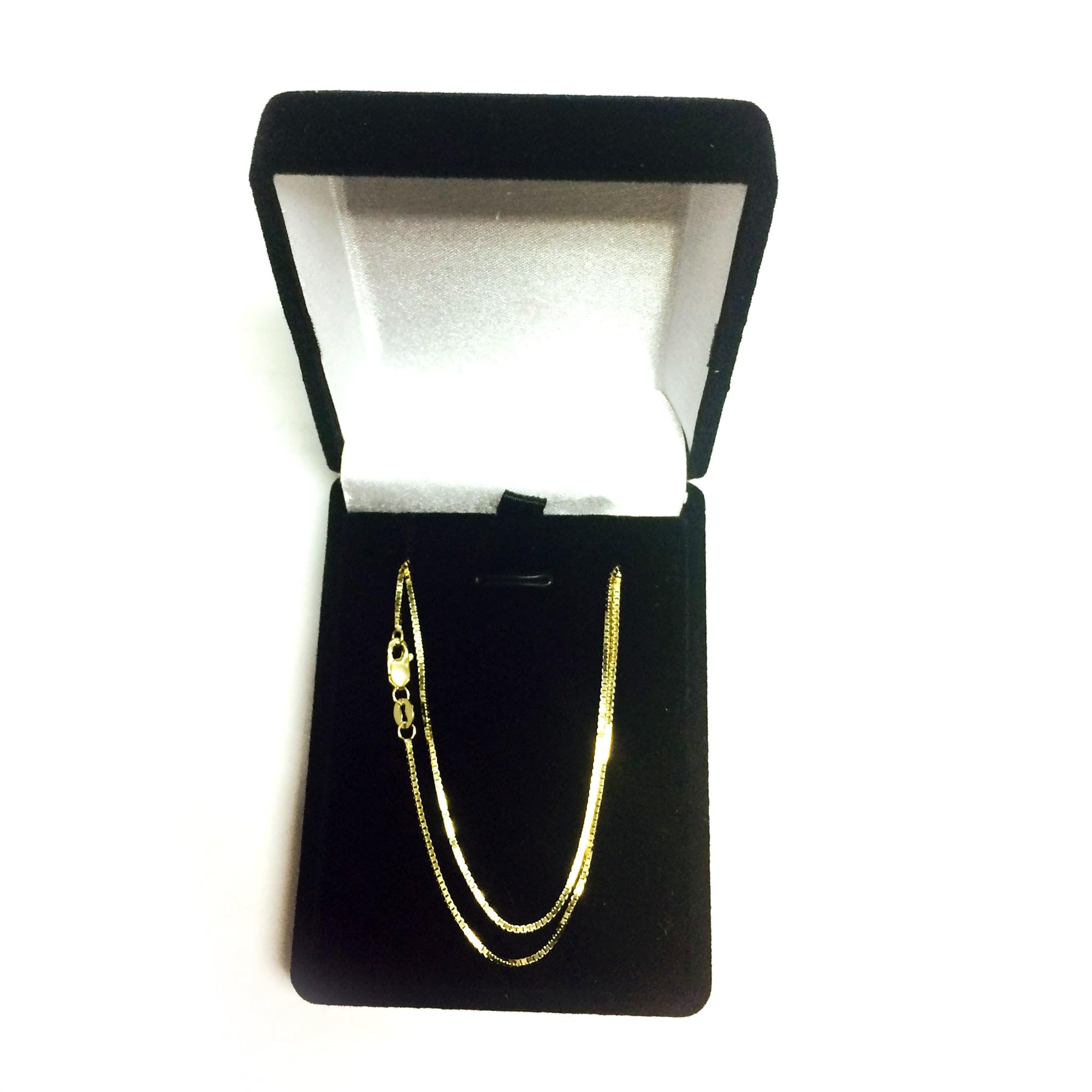 14k Yellow Solid Gold Mirror Box Chain Necklace, 1mm - JewelryAffairs