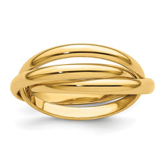 14K Yellow Solid Gold Trinity Rolling Ring - JewelryAffairs