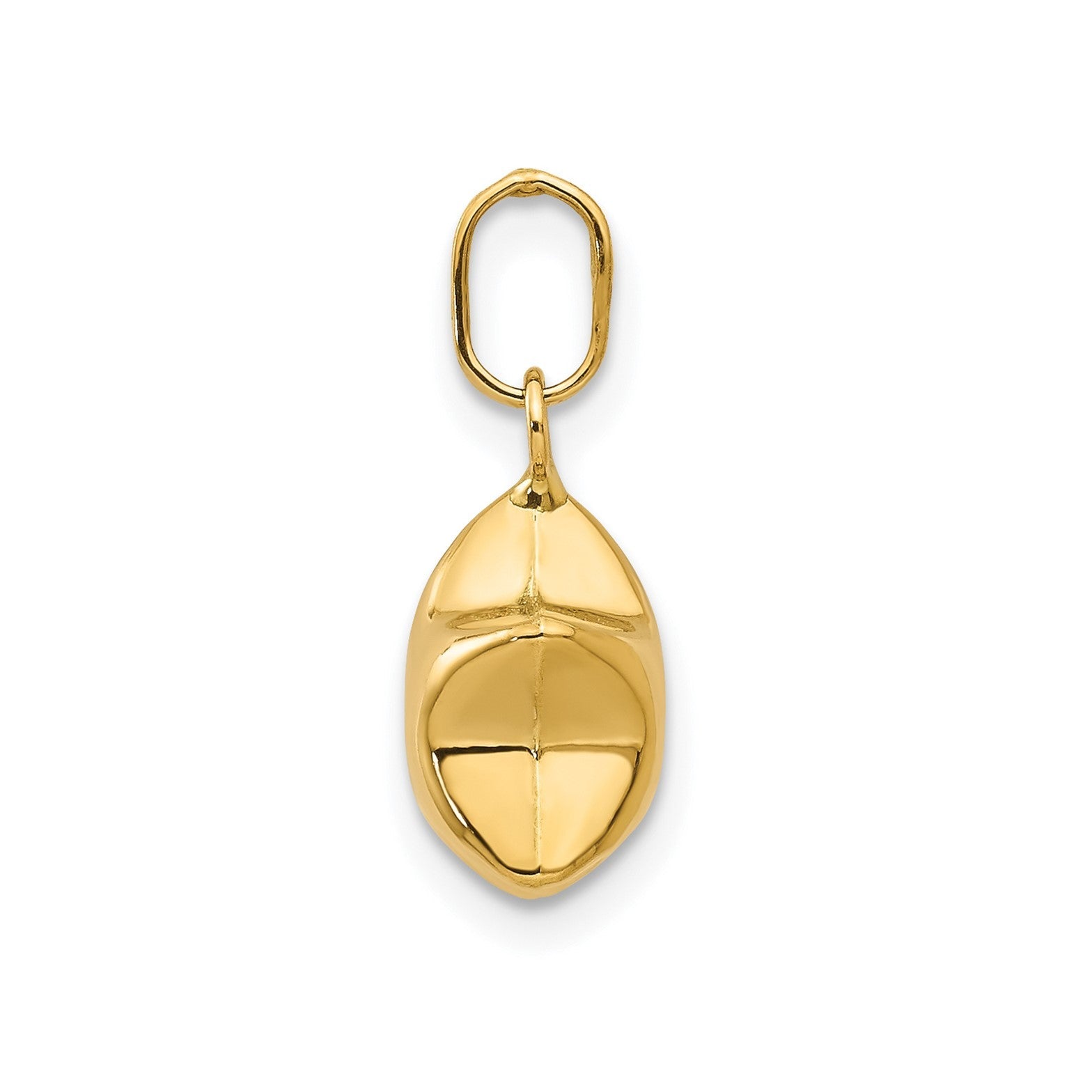 14K Yellow Gold 3D Puffed Star Charm Pendant, 14x10mm