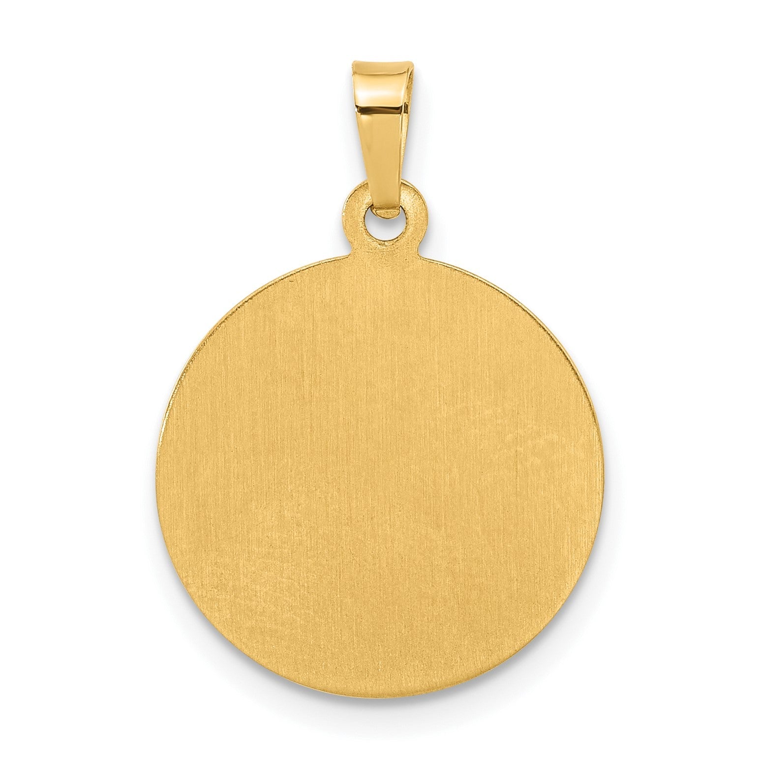 14K Yellow Gold Buddha Round Charm Pendant