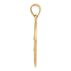 14K Yellow Gold Sacred Heart of Jesus Charm Pendant, 27x17mm