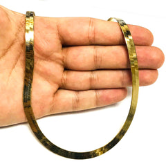 14k Yellow Real Solid Gold Imperial Herringbone Chain Necklace, 6.0mm, 18