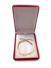 14k Yellow Solid Real Gold Imperial Herringbone Chain Necklace, 4.0mm