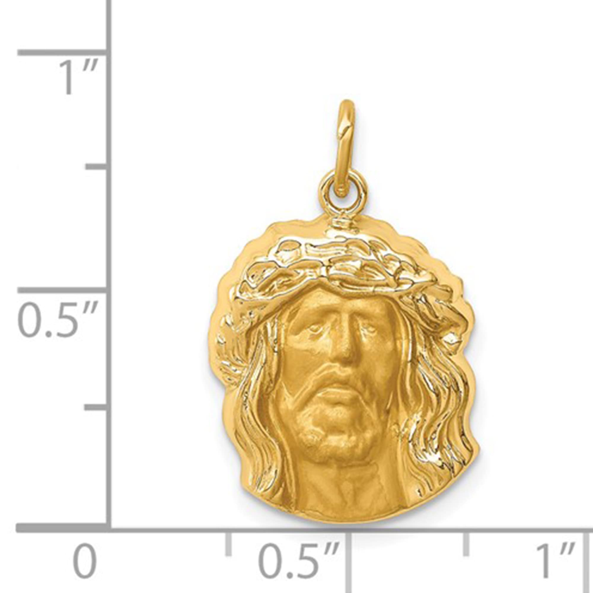 14k Yellow Gold Jesus Head Charm Pendant