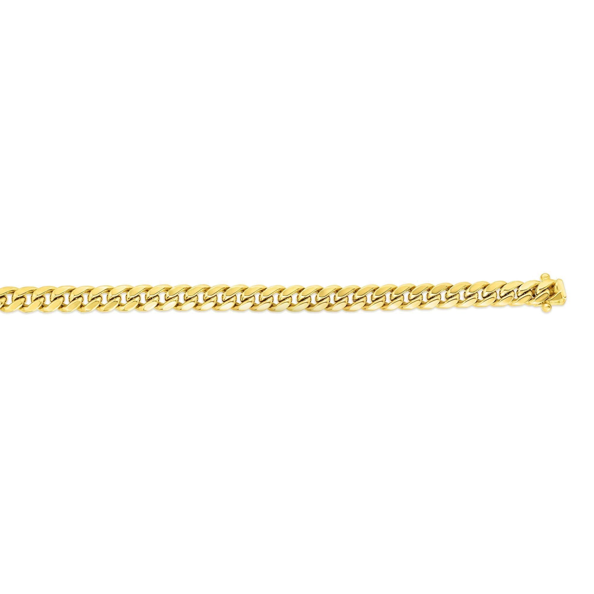 14k Yellow Real Gold Miami Cuban Link Chain Necklace, 6mm, 22