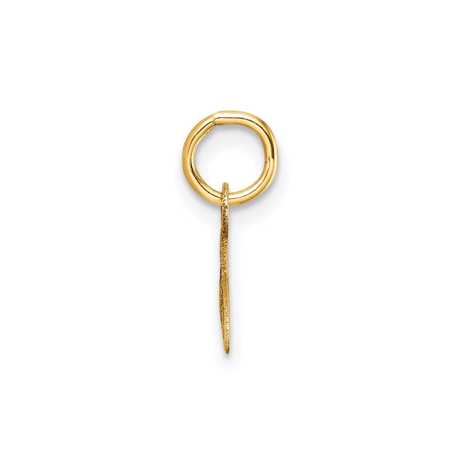 14K Yellow Gold Script Alphabet Initial Letter Charm Pendant, 14mm