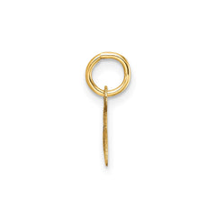 14K Yellow Gold Script Alphabet Initial Letter Charm Pendant, 14mm