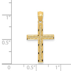 14k Yellow Gold Filigree Cross Pendant 30mm