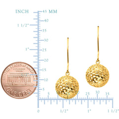 14K Yellow Gold Ball Drop Earrings