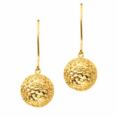 14K Yellow Gold Ball Drop Earrings