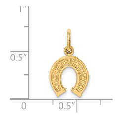 14k Yellow Gold Horseshoe Charm Pendant, 20x10mm