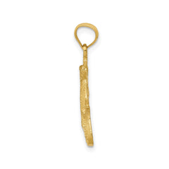 14k Yellow Gold Diamond Cut Lizard Pendant, 23x18mm
