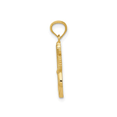 14k Yellow Solid Gold Anchor Pendant, 22x12mm
