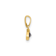 14K Yellow Gold Evil Eye Pendant with CZ Stones and Enamel, 11x10mm