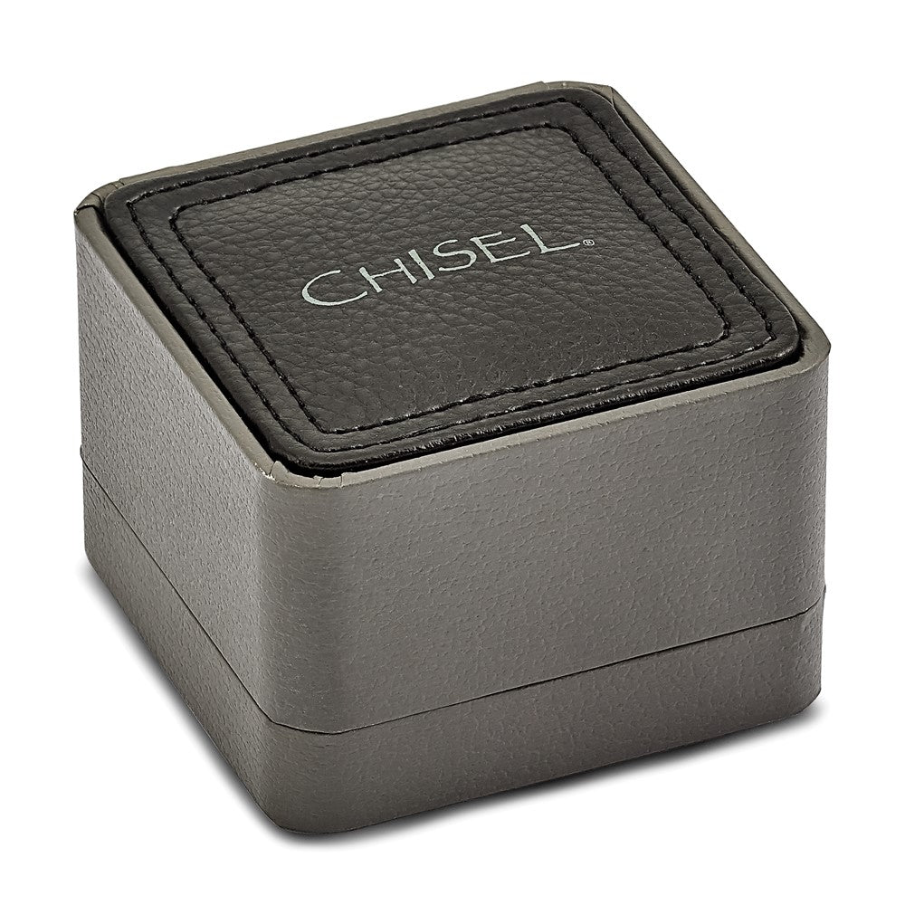 Chisel Titanium Brushed and Polished with CZ Cufflinks fine designer jewelry for men and women