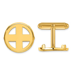 Wideband Distinguished Coin Jewelry 14k Real Gold Men's Polished Classic 16.5mm Coin Bezel Cuff Links fine designer jewelry for men and women