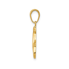 14k Yellow Gold High Polished Gecko Pendant Charm, 17x15
