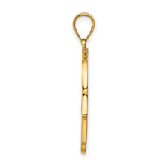 14K Yellow Gold and Enamel Filigree Hamsa Pendant, 30mm