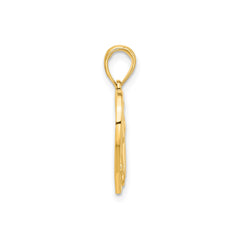 14k Yellow Gold Horse Head And Heart Pendant, 22x15mm