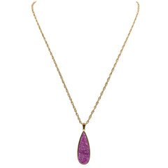 Druzy Collection - Magenta Quartz Drop Necklace (Limited Edition) fine designer jewelry for men and women