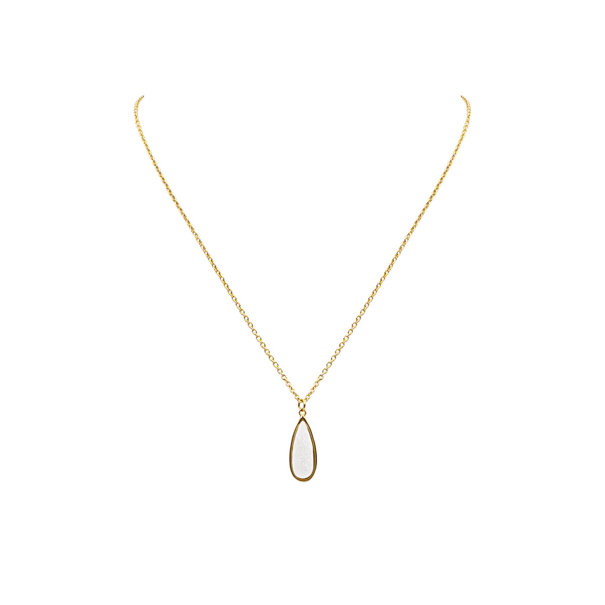 Druzy Collection - Petite Quartz Drop Necklace fine designer jewelry for men and women