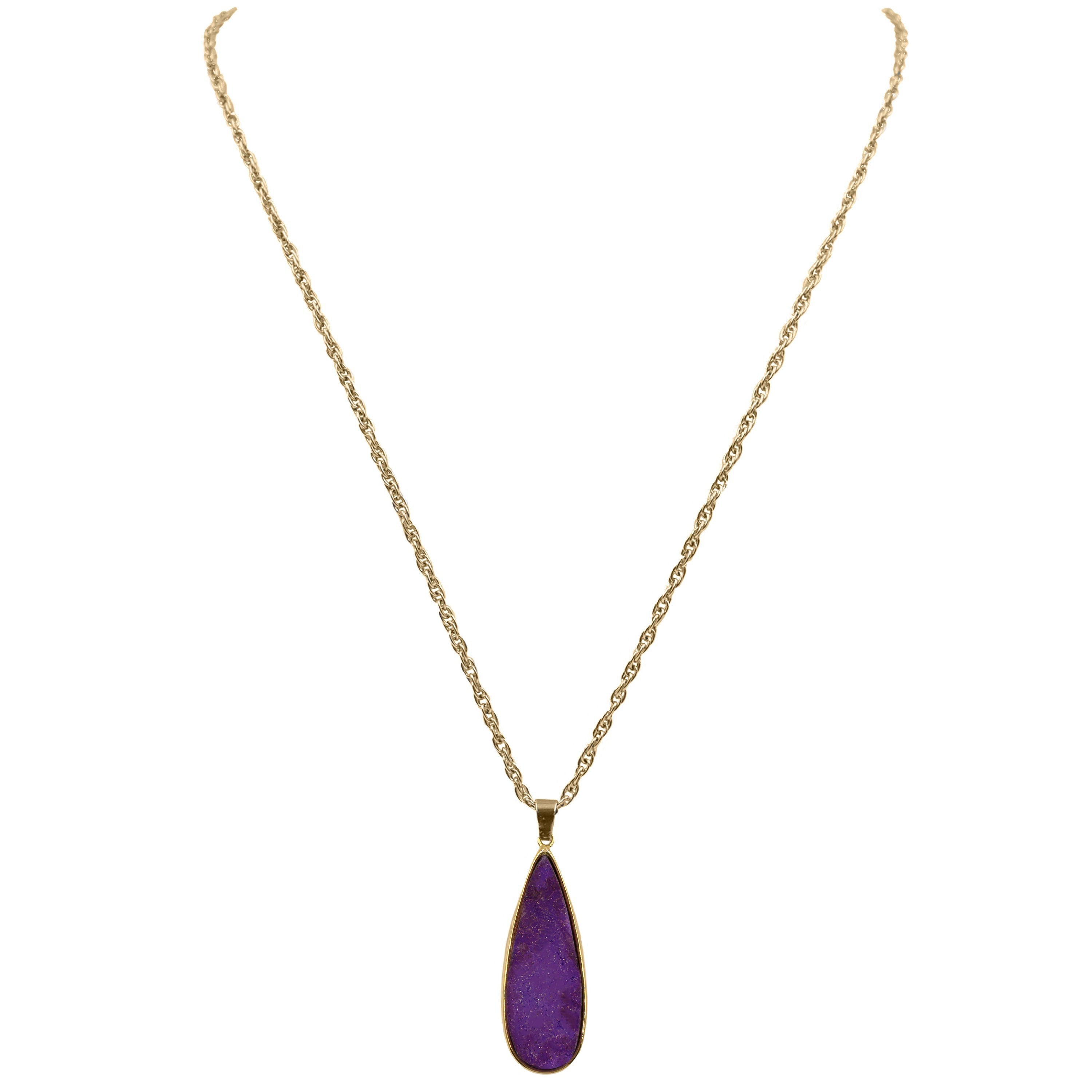 Druzy Collection - Plum Quartz Drop Necklace (Limited Edition) fine designer jewelry for men and women