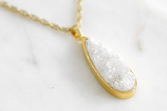 Druzy Collection - Quartz Drop Necklace fine designer jewelry for men and women