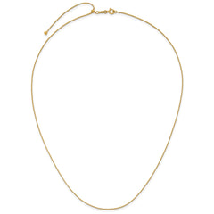 14K Yellow Gold Filled .80mm Adjustable Box 22" Chain Necklace