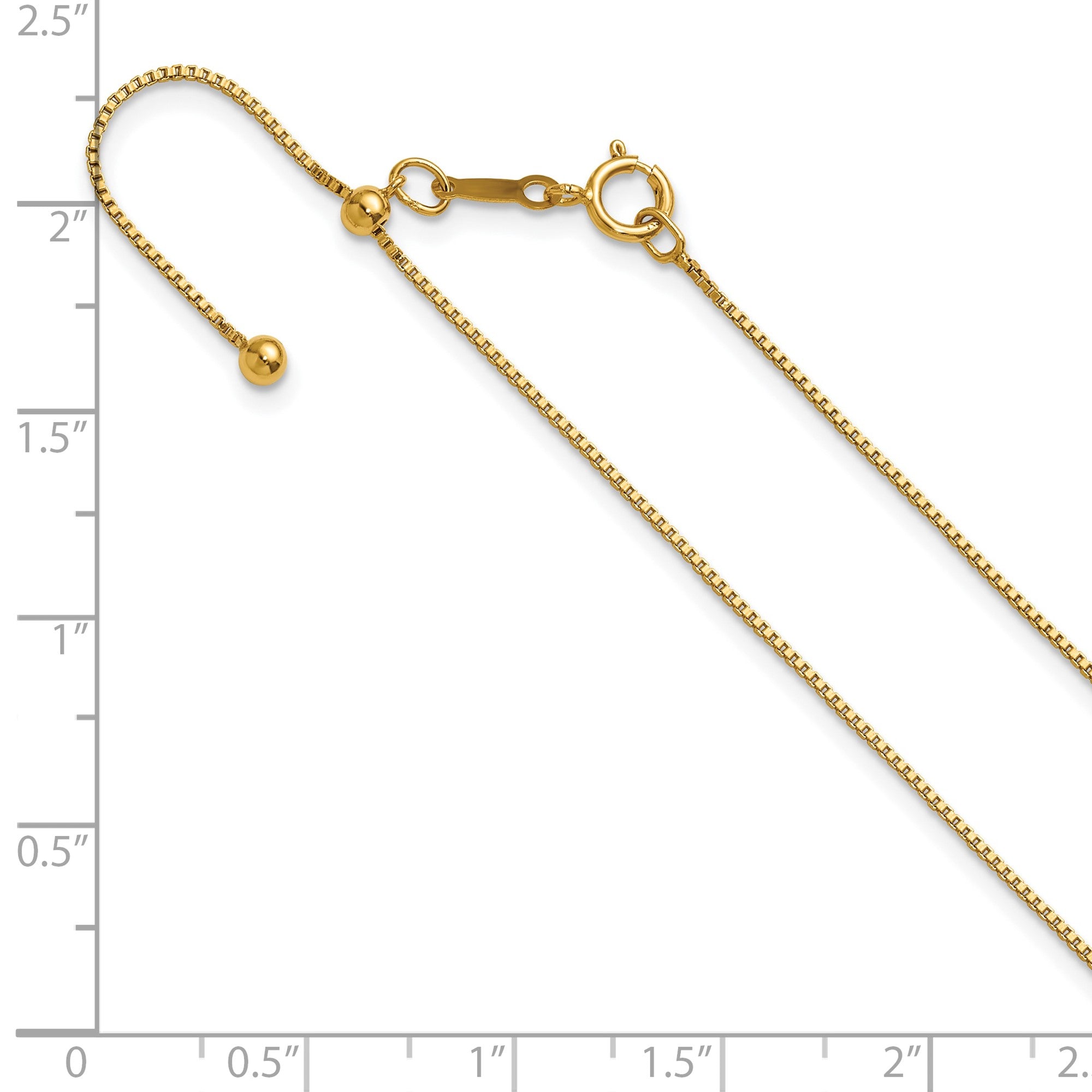 14K Yellow Gold Filled .80mm Adjustable Box 22" Chain Necklace